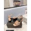 Saint Laurent Heel 6.5cm Tribute Sandals in Patent Leather Nude