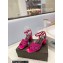 Saint Laurent Heel 6.5cm Tribute Sandals in Crystal Fuchsia