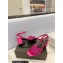 Saint Laurent Heel 6.5cm Tribute Sandals in Crystal Fuchsia