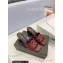 Saint Laurent Heel 6.5cm Tribute Mules Slide Sandals in Smooth Leather Burgundy