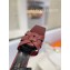 Saint Laurent Heel 6.5cm Tribute Mules Slide Sandals in Smooth Leather Burgundy