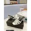 Saint Laurent Heel 6.5cm Tribute Mules Slide Sandals in Smooth Leather White