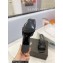 Saint Laurent Heel 6.5cm Tribute Mules Slide Sandals in Smooth Leather Black