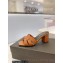 Saint Laurent Heel 6.5cm Tribute Mules Slide Sandals in Smooth Leather Brown