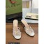 Gucci Heel 9cm Slide Sandals White with crystals Interlocking G 2023