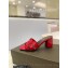 Saint Laurent Heel 6.5cm Tribute Mules Slide Sandals in Patent Leather Red
