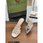 Gucci Heel 9cm Slide Sandals White with crystals Interlocking G 2023