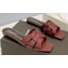 Saint Laurent Tribute Flat Mules Slide Sandals in Smooth Leather 571952 Burgundy