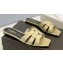 Saint Laurent Tribute Flat Mules Slide Sandals in Smooth Leather 571952 Beige