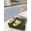 Saint Laurent Tribute Flat Mules Slide Sandals in Smooth Leather 571952 Beige