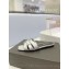 Saint Laurent Tribute Flat Mules Slide Sandals in Smooth Leather 571952 Silver