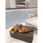 Saint Laurent Tribute Flat Mules Slide Sandals in Smooth Leather 571952 Brown