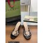 Gucci Heel 9cm Slide Sandals Black with crystals Interlocking G 2023