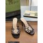 Gucci Heel 9cm Slide Sandals Black with crystals Interlocking G 2023