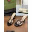 Gucci Heel 9cm Slide Sandals Black with crystals Interlocking G 2023