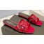 Saint Laurent Tribute Flat Mules Slide Sandals in Patent Leather 571952 Red