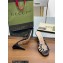 Gucci Heel 9cm Slide Sandals Black with crystals Interlocking G 2023