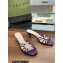 Gucci Heel 4.5cm Slide Sandals Purple with crystals Interlocking G 2023