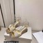 Jimmy Choo Heel 8.5cm Saeda Sandals Glitter Gold with Crystal Embellishment 2023