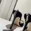Jimmy Choo Heel 8.5cm Saeda Sandals Suede Black with Crystal Embellishment 2023