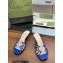 Gucci Heel 4.5cm Slide Sandals Blue with crystals Interlocking G 2023