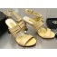 Chanel Heel CC Logo Sandals Leather Beige 2023