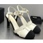 Chanel Heel CC Logo Lambskin and Grosgrain Open Shoes G39016 White 2023