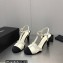 Chanel Heel CC Logo Lambskin and Grosgrain Open Shoes G39016 White 2023