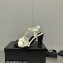 Chanel Heel CC Logo Lambskin and Grosgrain Open Shoes G39016 White 2023
