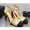 Chanel Heel CC Logo Lambskin and Grosgrain Open Shoes G39016 Beige 2023