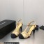 Chanel Heel CC Logo Lambskin and Grosgrain Open Shoes G39016 Beige 2023