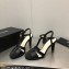 Chanel Heel CC Logo Lambskin and Grosgrain Open Shoes G39016 Black 2023