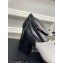 Chanel Heel Leather Lace-up Pumps White with Ankle Strap 2023