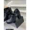 Chanel Heel Leather Lace-up Pumps Black with Ankle Strap 2023