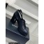 Chanel Heel Leather Lace-up Pumps Black with Ankle Strap 2023