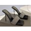 Saint Laurent Heel 10cm Crystal Mules Gray