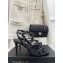 Chanel Heel 7cm CC Logo and Camellia Sandals Black 2023