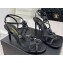 Chanel Heel 7cm CC Logo and Camellia Sandals Black 2023