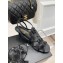 Chanel Heel 7cm CC Logo and Camellia Sandals Black 2023
