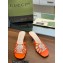 Gucci Heel 4.5cm Slide Sandals Orange with crystals Interlocking G 2023