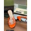 Gucci Heel 4.5cm Slide Sandals Orange with crystals Interlocking G 2023
