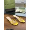 Gucci Heel 4.5cm Slide Sandals Yellow with crystals Interlocking G 2023