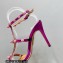 Aquazzura Heel 9.5cm Cha Cha Cha Crystal Sandals Metallic Fuchsia 2023