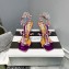 Aquazzura Heel 9.5cm Cha Cha Cha Crystal Sandals Metallic Purple 2023