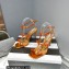 Aquazzura Heel 9.5cm Cha Cha Cha Crystal Sandals Metallic Yellow 2023