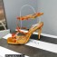 Aquazzura Heel 9.5cm Cha Cha Cha Crystal Sandals Metallic Yellow 2023