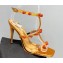 Aquazzura Heel 9.5cm Cha Cha Cha Crystal Sandals Metallic Yellow 2023