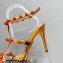 Aquazzura Heel 9.5cm Cha Cha Cha Crystal Sandals Metallic Yellow 2023