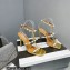 Aquazzura Heel 9.5cm Cha Cha Cha Crystal Sandals Metallic Gold 2023