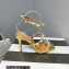 Aquazzura Heel 9.5cm Cha Cha Cha Crystal Sandals Metallic Gold 2023